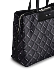 Radley Medium Southwell Gardens Geo Zip Top Grab Black Bag - Image 3 of 5