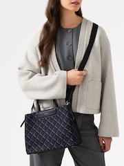 Radley Medium Southwell Gardens Geo Zip Top Grab Black Bag - Image 5 of 5