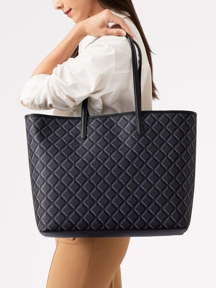Radley Large Southwell Gardens Geo Open Top Black Tote Bag - Image 2 of 5
