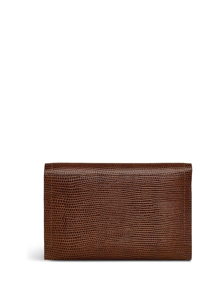 Radley London Oak Street Faux Lizard Flapover Brown Purse - Image 2 of 4