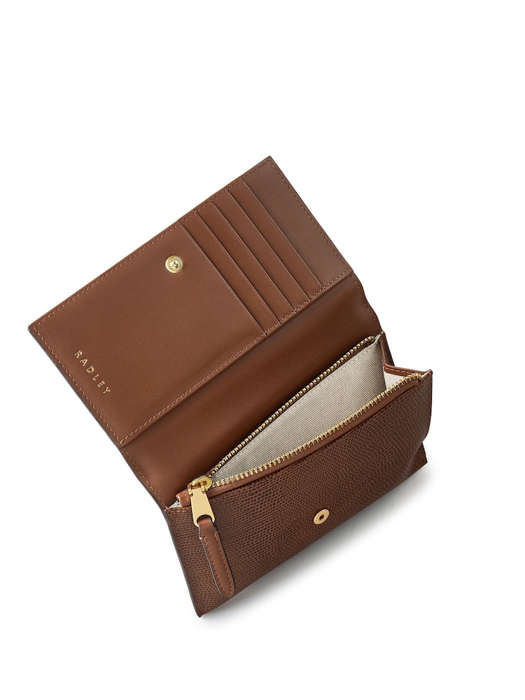 Radley London Oak Street Faux Lizard Flapover Brown Purse - Image 4 of 4
