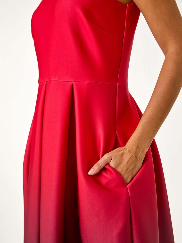 Rojo - Roman Ombre Pleated Luxe Stretch Midi Dress - Imagen 5 de 5 Rojo - Roman Ombre Pleated Luxe Stretch Midi Dress - Imagen 5 de 5