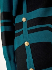 Roman Blue Abstract Print Longline Stretch Jumper - Image 5 of 5