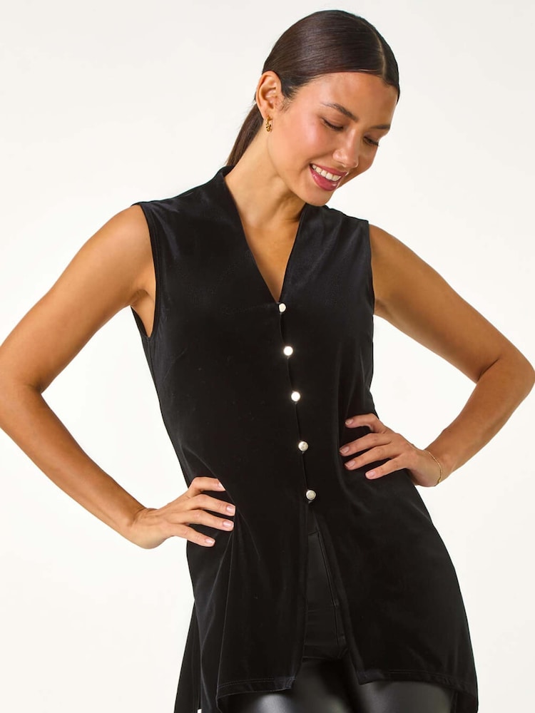 Blusa de terciopelo con botones de Roman - Imagen 1 de 5