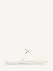 Tory Burch White Mini Miller Flat Thong Sandals - Image 2 of 4