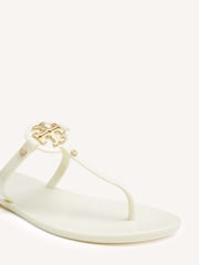 Tory Burch White Mini Miller Flat Thong Sandals - Image 4 of 4