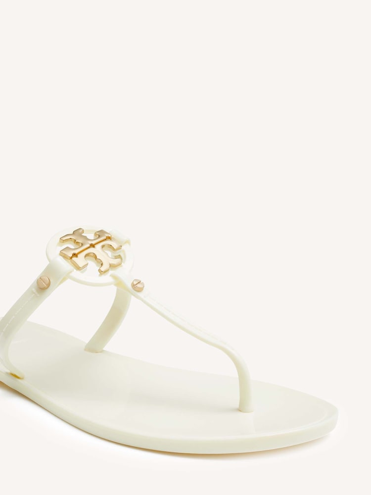 Tory Burch White Mini Miller Flat Thong Sandals - Image 4 of 4
