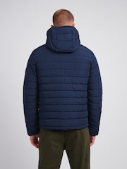 U.S. Polo Assn Sky Blue Mens Lightweight Quilt Hooded Puffer Jacket - Image 3 of 5