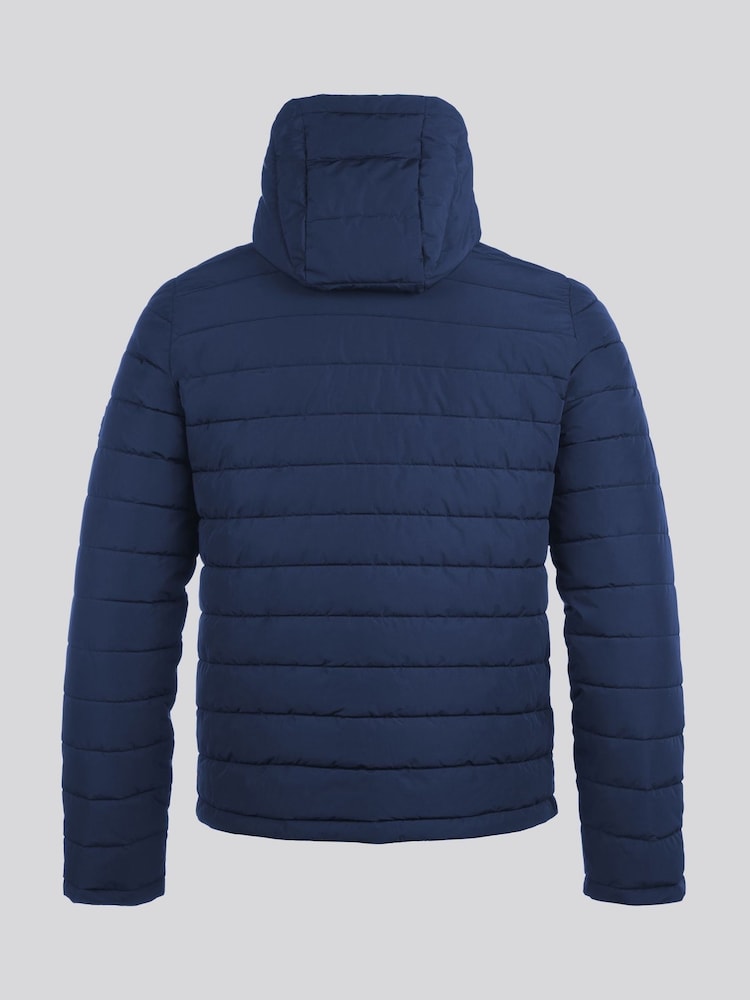 U.S. Polo Assn Sky Blue Mens Lightweight Quilt Hooded Puffer Jacket - Image 5 of 5