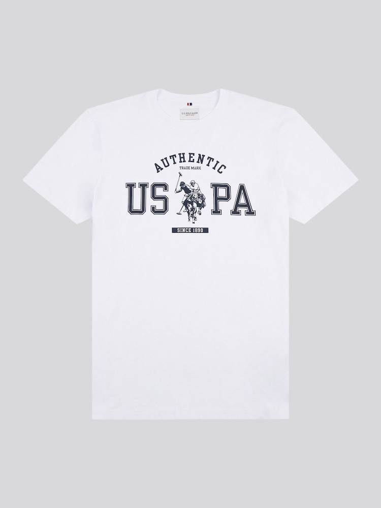 Weiß - U.S. Polo Assn. Mens Authentic Graphic 100% Cotton T-Shirt - Bild 1 von 3