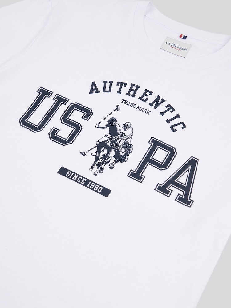 Weiß - U.S. Polo Assn. Mens Authentic Graphic 100% Cotton T-Shirt - Bild 3 von 3