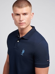 U.S. Polo Assn. Blue Mens Brand Pique 100% Cotton Polo Shirt - Image 2 of 8