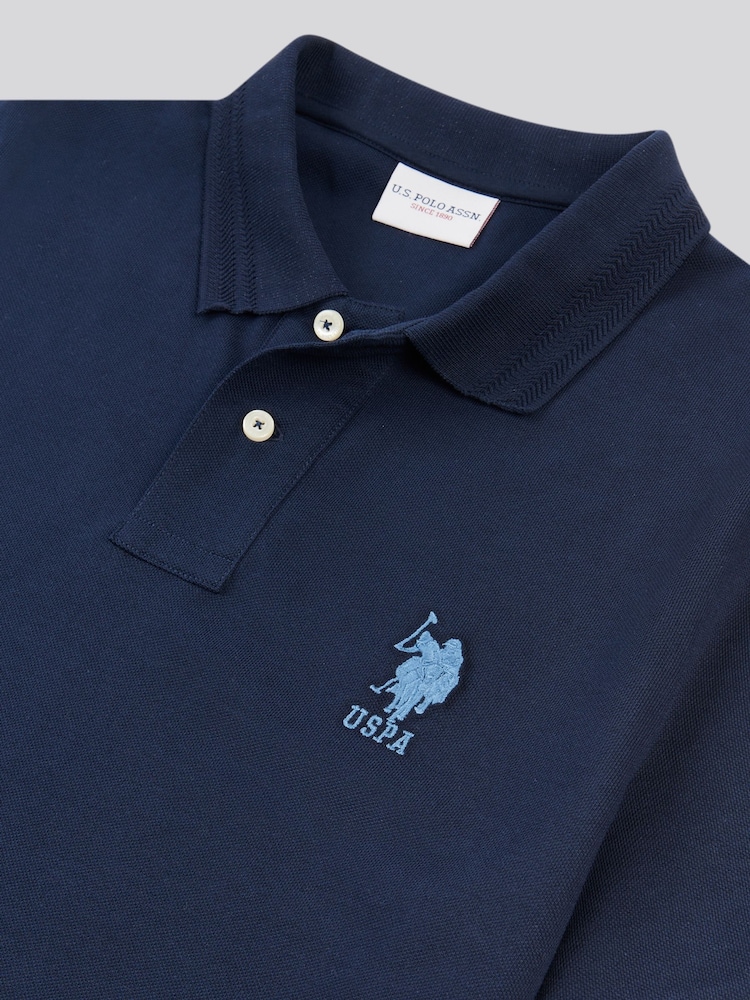 U.S. Polo Assn. Blue Mens Brand Pique 100% Cotton Polo Shirt - Image 8 of 8