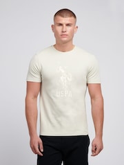 U.S. Polo Assn. Cream Mens Double Horsemen Statement T-Shirt - Image 1 of 4