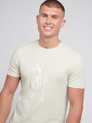 U.S. Polo Assn. Cream Mens Double Horsemen Statement T-Shirt - Image 2 of 4