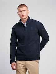 U.S. Polo Assn. Blue Mens Double Horsemen Polar Fleece Funnel Neck Sweatshirt - Image 1 of 4