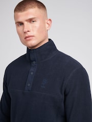 U.S. Polo Assn. Blue Mens Double Horsemen Polar Fleece Funnel Neck Sweatshirt - Image 2 of 4
