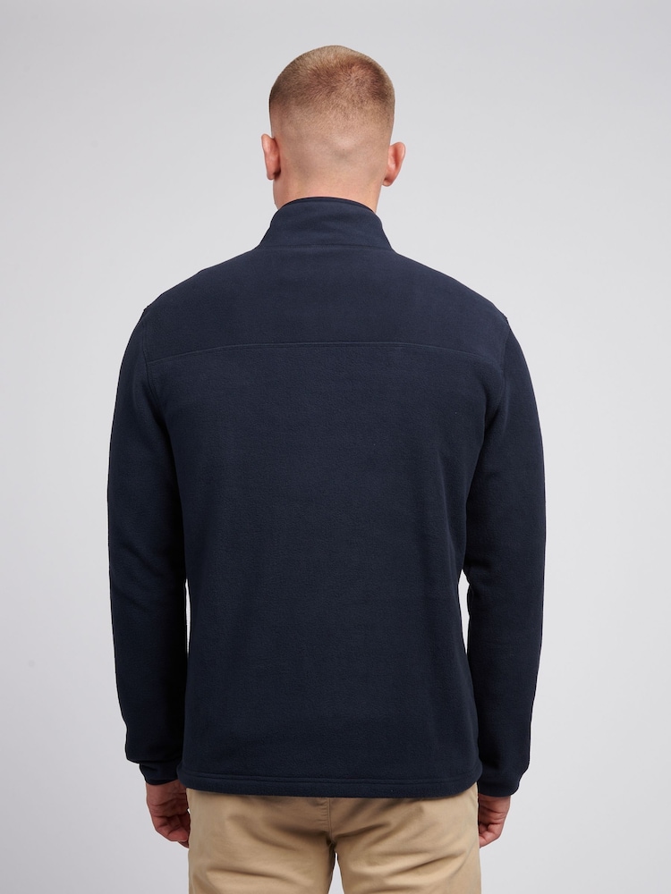 U.S. Polo Assn. Blue Mens Double Horsemen Polar Fleece Funnel Neck Sweatshirt - Image 4 of 4
