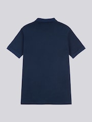 U.S. Polo Assn. Blue Mens Collar Interest Textured 100% Cotton Polo Shirt - Image 6 of 7