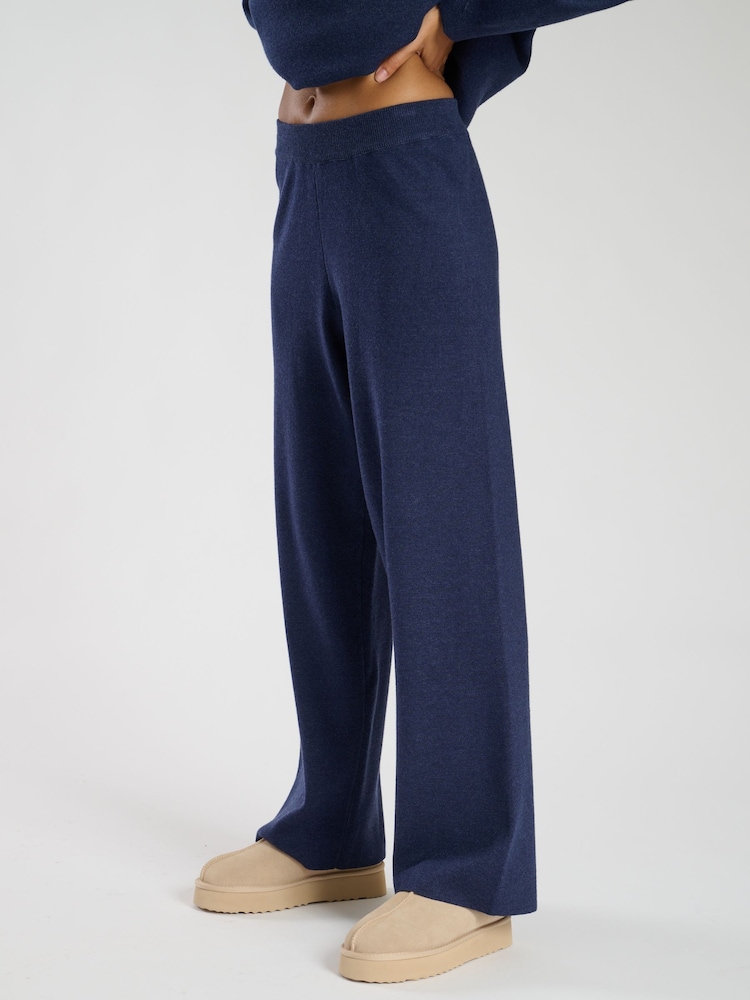 Azul - South Beach Knitted Wide Leg Joggers - Imagen 4 de 4 Azul - South Beach Knitted Wide Leg Joggers - Imagen 4 de 4