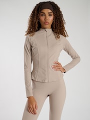 South Beach Natural Long Sleeved Zip-Up Top - Image 2 of 6