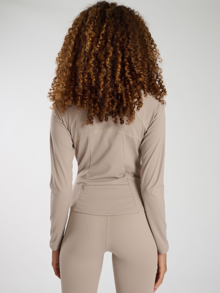 South Beach Natural Long Sleeved Zip-Up Top - Image 6 of 6