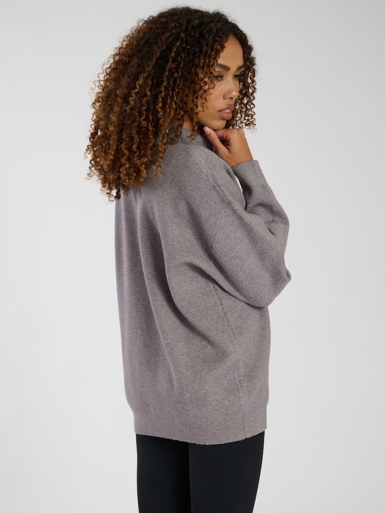 South Beach Grey Funnel Neck Jumper - Image 3 of 4