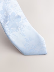Blue Floral Tie and Pocket Square Set - Image 2 of 4