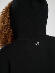 أسود - South Beach Knit Rib Hem Hoodie - صورة 4 من 4