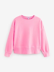 Fluro Rose - Sweat col rond 100% coton à ourlet brut - Image 6 of 11