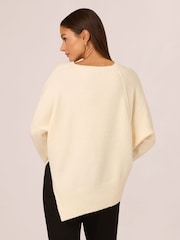 Adrianna Papell Asymmetrical Long Sleeve Pullover White Sweater - Image 2 of 7