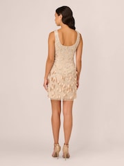 Adrianna Papell Gold Beaded Sheath Dress - Image 2 of 7