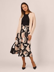 Adrianna Papell Pink Long Sleeve Sweater Bomber Jacket With Front Zipper And Mock Neck - Image 3 of 7