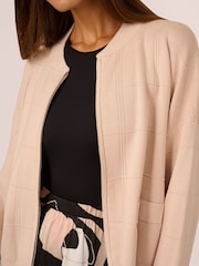 Adrianna Papell Pink Long Sleeve Sweater Bomber Jacket With Front Zipper And Mock Neck - Image 5 of 7