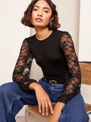 Friends Like These Long Sleeve Lace Top - Imagen 1 de 4