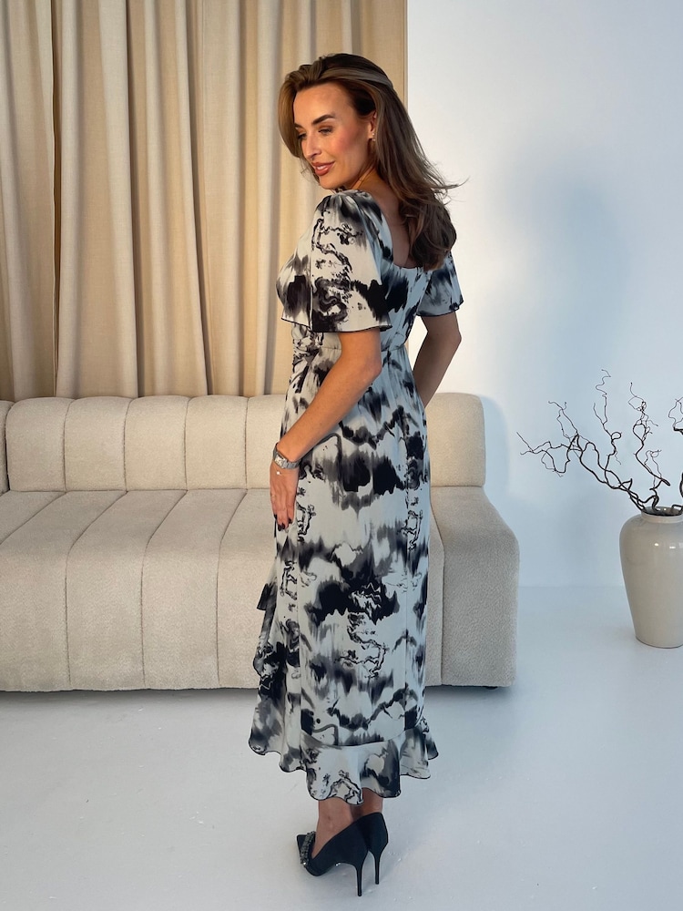 Girl In Mind Grey Heidi Ruched Midi Dress - Image 4 of 6