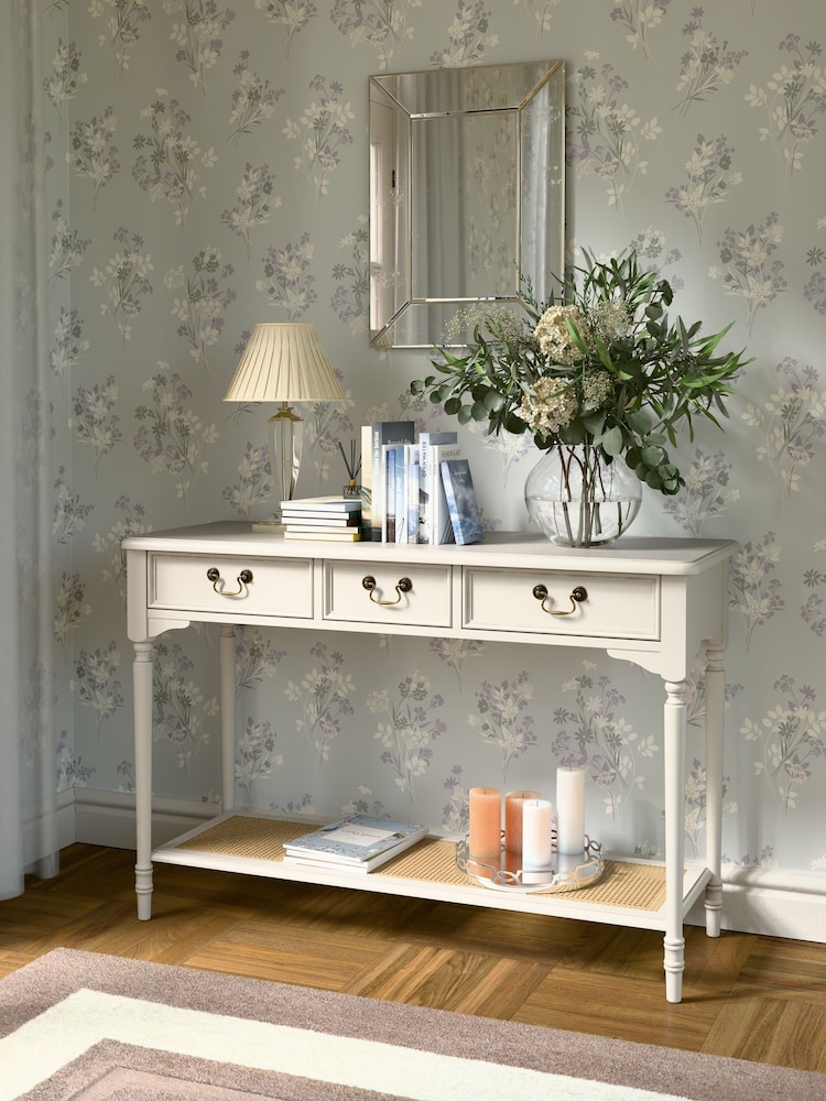 Laura Ashley Dove Grey Clifton 3 Drawer Console Table - Image 1 of 5