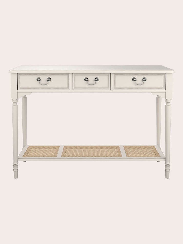 Laura Ashley Dove Grey Clifton 3 Drawer Console Table - Image 2 of 5