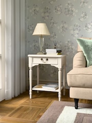 Laura Ashley Dove Grey Clifton 1 Drawer Side Table - Image 1 of 5