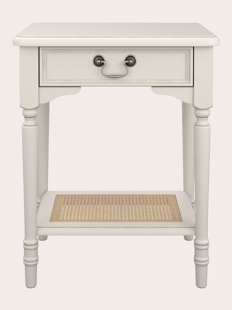 Laura Ashley Dove Grey Clifton 1 Drawer Side Table - Image 2 of 5