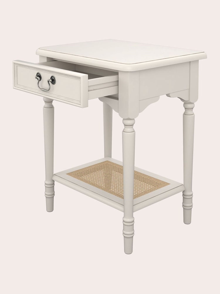 Laura Ashley Dove Grey Clifton 1 Drawer Side Table - Image 5 of 5