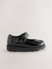 Black Patent Cat Character Mary Jane School Shoes - Image 2 of 5