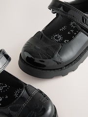 Black Patent Cat Character Mary Jane School Shoes - Image 3 of 5