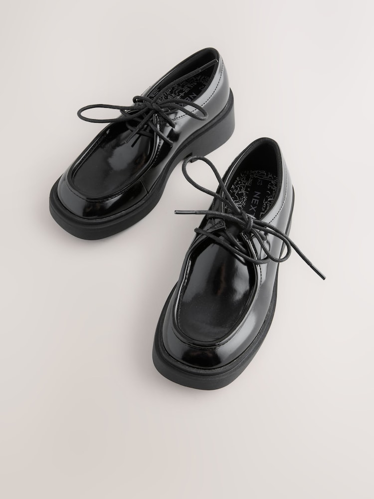 Black Patent Lace School Shoes - Image 1 of 5