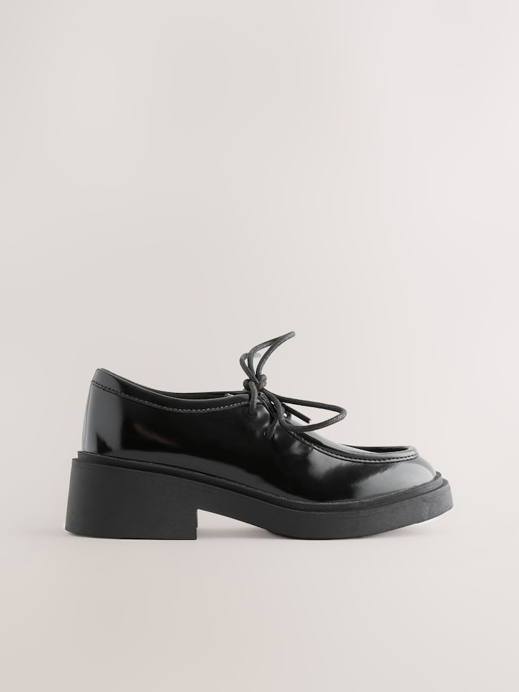 Black Patent Lace School Shoes - Image 2 of 5