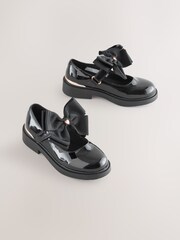 Black Patent Bow Chunky Mary Jane School Shoes - Image 1 of 5