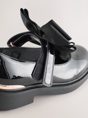 Black Patent Bow Chunky Mary Jane School Shoes - Image 5 of 5