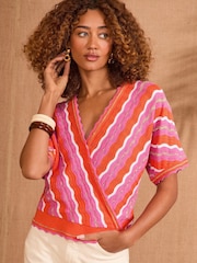 Love & Roses Multi Scallop Knitted top - Image 1 of 4