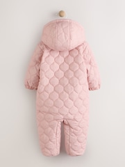 Pink Baby Quilted Nylon Pramsuit (0mths-2yrs) - Image 2 of 6