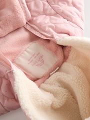 Pink Baby Quilted Nylon Pramsuit (0mths-2yrs) - Image 4 of 6
